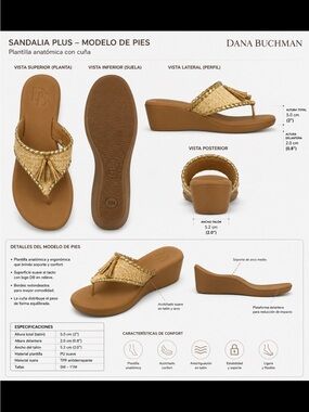 Dana Buchman Tan Woven Thong Sandals with Gold Tassels